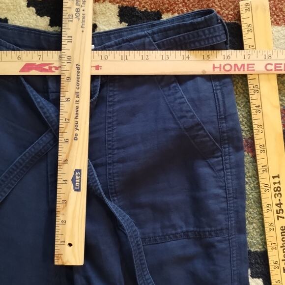 GAP D&R Wide Leg Self Tie Uniform Linen Cotton Navy Blue Trousers Pants 6 2017 - Picture 12 of 16